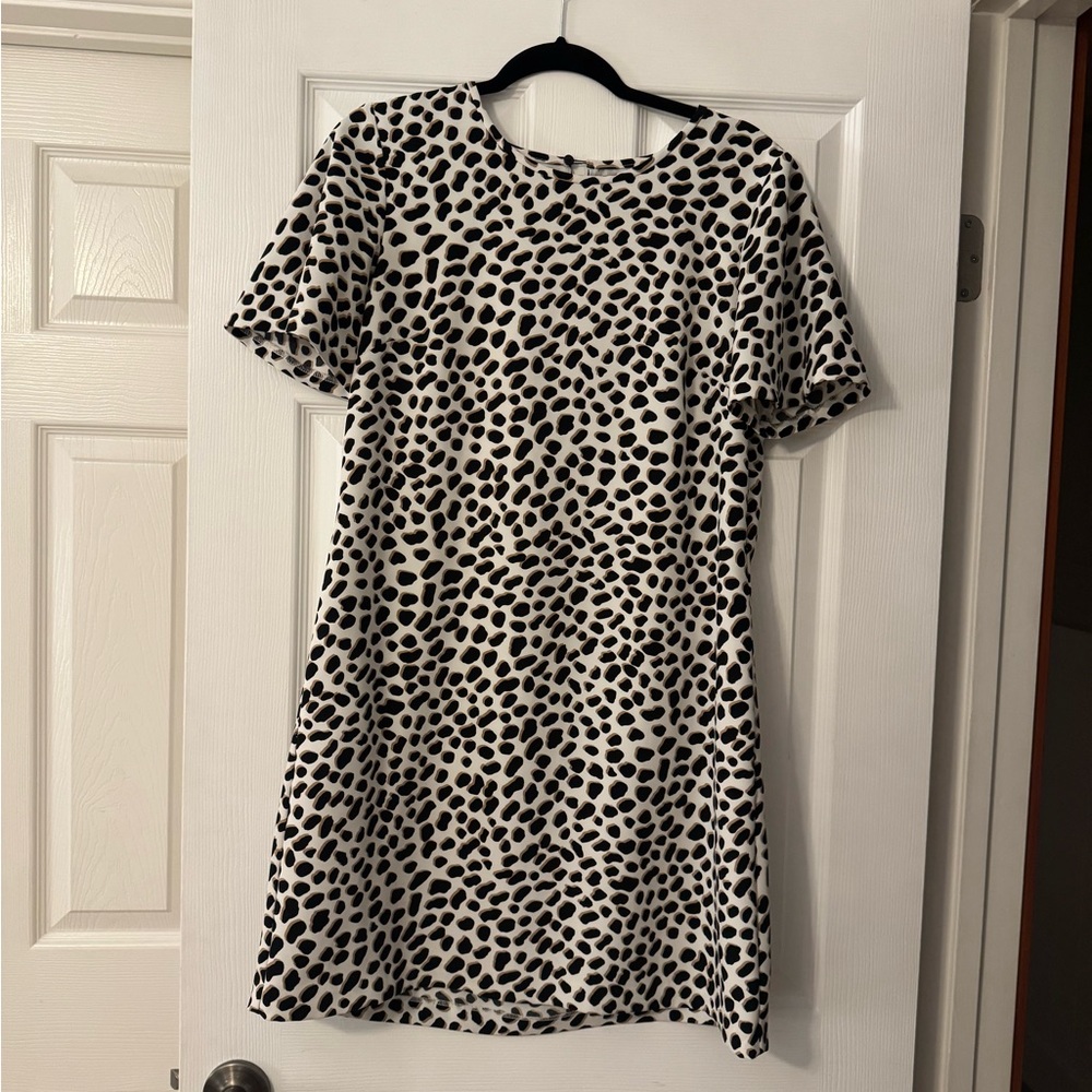 Ann Taylor Black and White Patterned Mini Dress